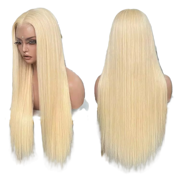 22-Inch Remy Human Hair Wig – 13x4 Lace Front, Platinum Blonde